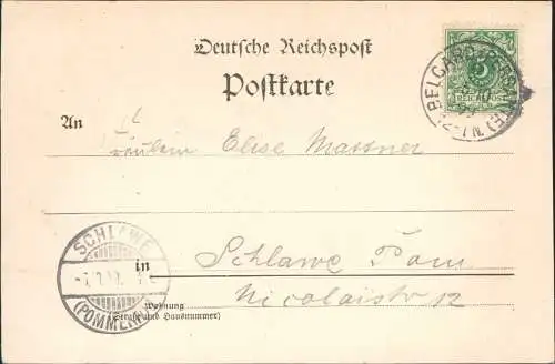 Postcard Köslin Koszalin Kaiserliche Post 1899  Pommern