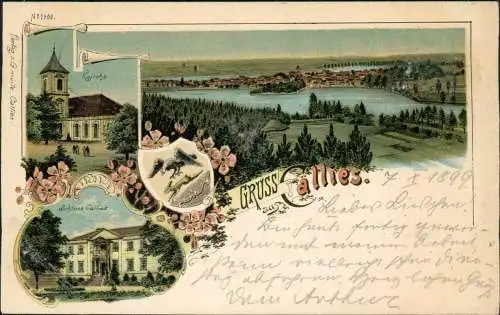 Litho AK Kallies Callies Pommern Kalisz   Schloß,  1899   b Dramburg Tempelburg