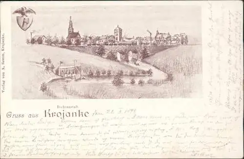 Postcard Krojanke Krajenka Badeanstalt 1899  b. Złotów Flatow Großpolen