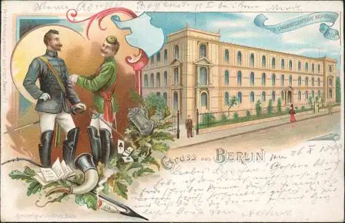 Ansichtskarte Litho AK Berlin Burschenschaft Studenten Landw. Hochschule 1899