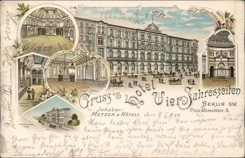 Litho AK Berlin Hotel Vier Jahreszeiten Prinz Albrecht Straße 9 1900