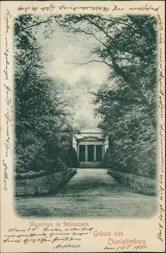 Ansichtskarte Charlottenburg-Berlin Mausoleum im Schlosspark 1900