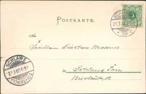 Ansichtskarte  Künstlerkarte H. Frühnot Mittwoch Frau Jugenstil 1900