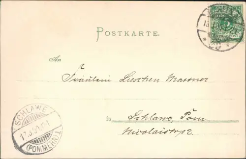 Ansichtskarte  Künstlerkarte Jugendstil Frau Sonnabend Landschaft 1900