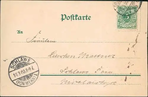 Künstlerkarte Wagner Oper Tannhäuser 1900  Stempel Schlawe Pommern