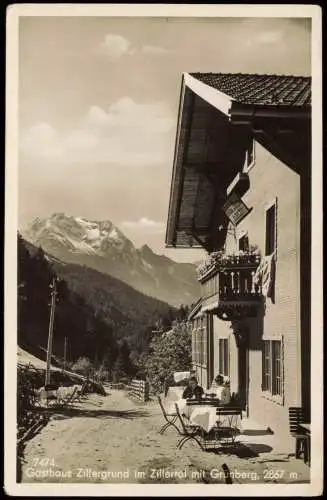 .Tirol Gasthaus Zillergrund im Zillertal mit Grünberg Tirol 1943