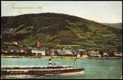 Assmannshausen am Rhein-Rüdesheim (Rhein) Stadt Rheindampfer 1913