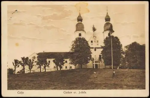 Postcard Cilli Celje Cerkev sv. Jožefa 1929  Slowenien Untersteiermark