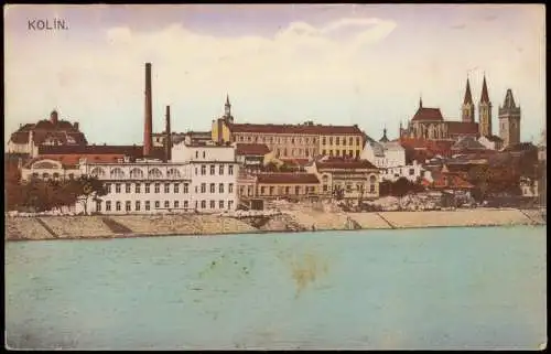 Postcard Kolin Kolín Stadt Fabrikanlagen 1913