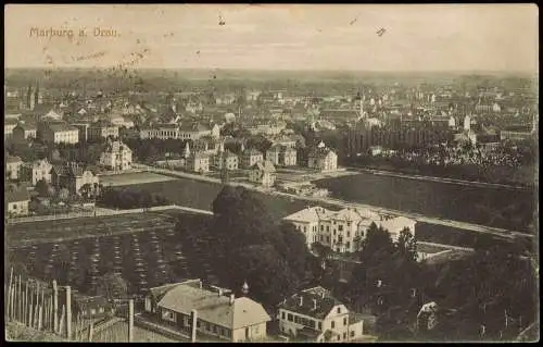 Postcard Marburg an der Drau Maribor Stadtpartie 1916