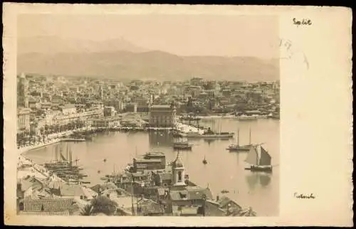 Postcard Split Split Blick über die Stadt 1937