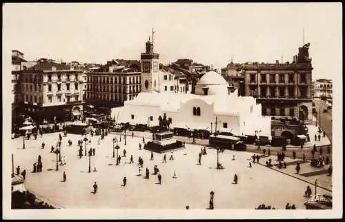 Postcard Algier دزاير Place du Gouvernement Straße 1932