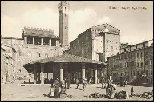 Cartoline Siena Mercato degli Erbaggi 1913  Toskana Italien