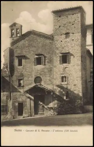 Cartoline Siena Carcere di S. Ansano L'esterno 1913 Toskana Italien