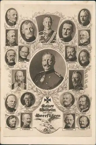 Kaiser Wilhelm II u. Heerführer v. Beseler v. Bülow v. Tirpitz 1917