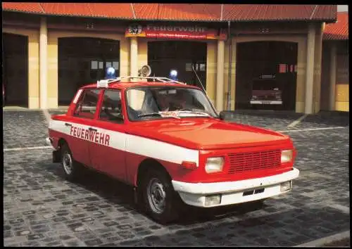 Ansichtskarte Müncheberg Feuerwehr Auto Wartburg 353 W 2004