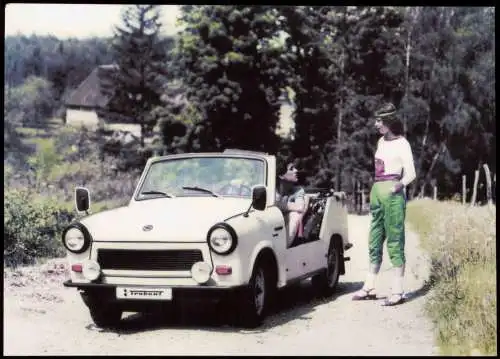 Auto Trabi Trabant 601 Z/Tramp auf einer historischen Werbeaufnahme. 1980/2004