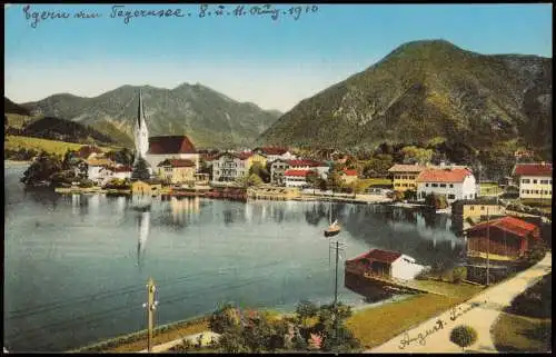 Ansichtskarte Egern-Rottach-Egern Partie am Tegernsee 1910