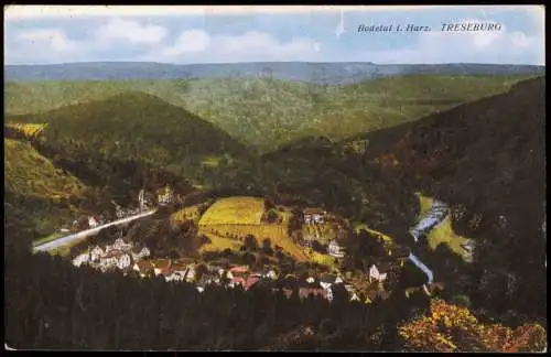 Ansichtskarte Treseburg Blick in das Bodetal 1929