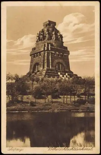 Ansichtskarte Leipzig Völkerschlachtdenkmal, Seitenansicht 1927