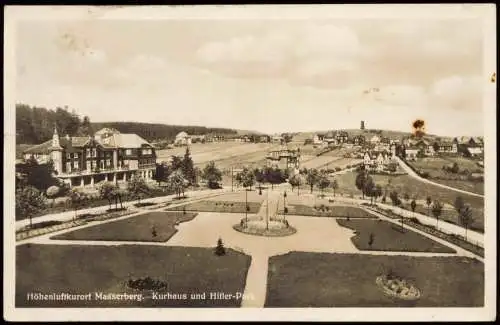 Ansichtskarte Masserberg Kurhaus und Platz 1939