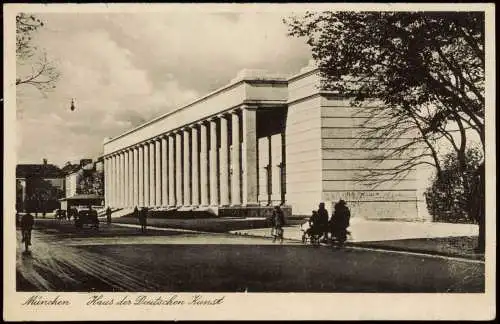 Ansichtskarte München Haus der Deutschen Kunst Straßenpartie 1938