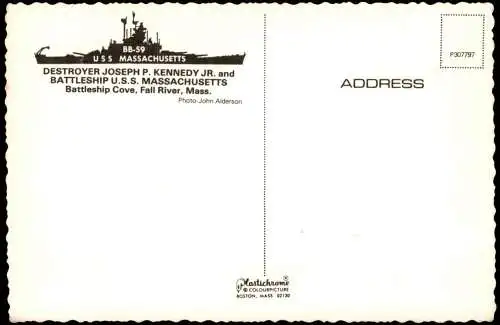 Schiff Kriegsschiff Marine U.S.S. Massachusetts  P. Kennedy Jr. Battleship 1975