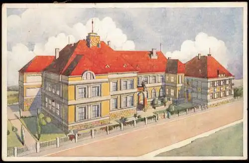 Postcard Eger Cheb ČESKÁ ŠKOLA Tschechische Schule 1921