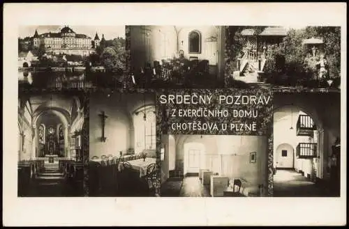 Chotieschau b. Pilsen- Chotěšov SRDEČNÝ POZDRAV Mehrbild Innenansichten 1932