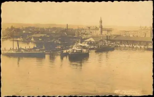 Ansichtskarte Konstanz Hafen Stadt Schaufelraddampfer Fotokarte 1921