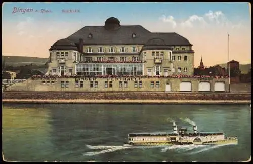 Ansichtskarte Bingen am Rhein Festhalle 1914