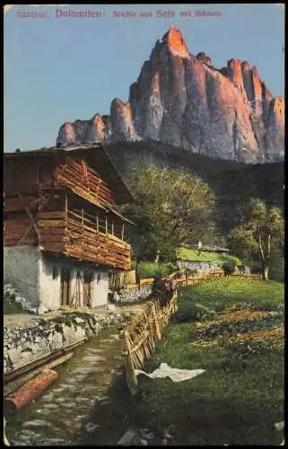 Seis am Schlern Siusi allo Sciliar Südtirol. Dolomiten: Bauernhaus 1912