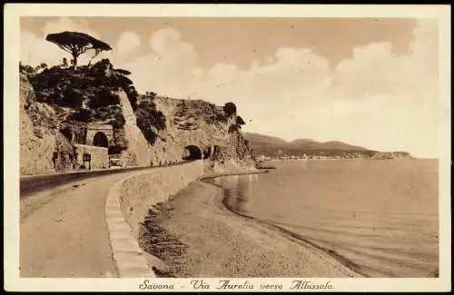 Cartoline Savona Via Aurelia verso Albissola. 1935  Italien Liguria