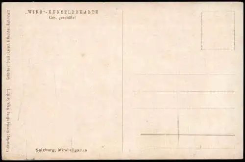 Ansichtskarte Salzburg Künstlerkarte Mirabellgarten 1913