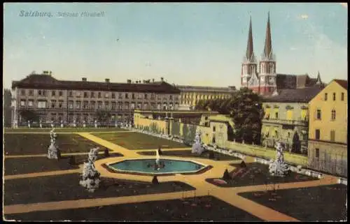 Ansichtskarte Salzburg Mirabell-Schloss und Mirabellengarten 1913