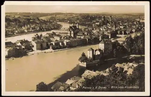 Ansichtskarte Passau Blick vom Klosterberg 1941