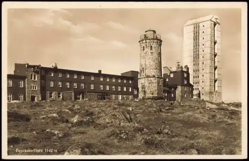 Ansichtskarte Ilsenburg (Harz) Brocken Hotel neuer Turm 1932