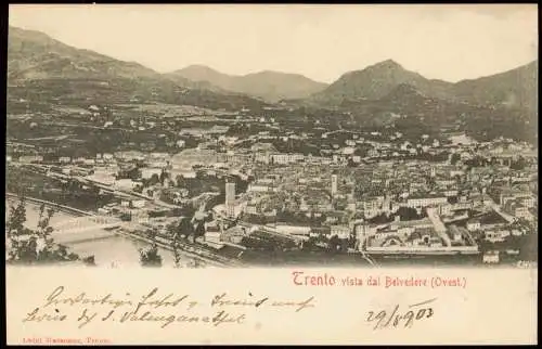 Trient Trento Panorama-Ansicht Trento vista dal Belvedere (Ovest.) 1900