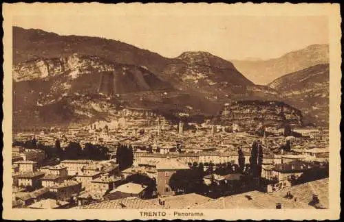 Cartoline Trient Trento Panorama-Ansicht Gesamtansicht 1920