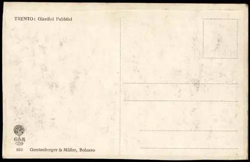 Cartoline Trient Trento Öffentliche Park-Anlage, Giardini Pubblici 1910