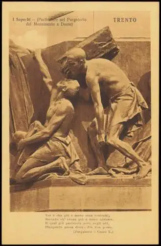 Trient Trento   Motiv I Superbi Particolare nel Purgatorio Monumento Dante 1920