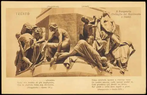 Trient Trento Ortsansicht Motiv Il Purgatorio  Monumento a Dante  1920