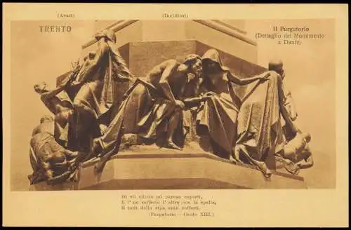 Trient Trento Il Purgatorio (Dettaglio del Monumento a Dante) 1920