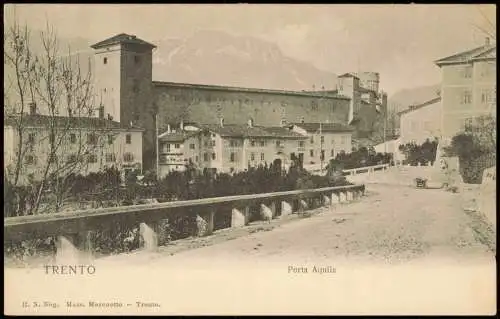 Cartoline Trient Trento Porta Aquila Cartolina di Corrispondenza 1910