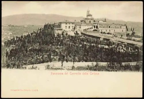 Cartoline .Italien Italia Panorama del Convento della Certosa 1900