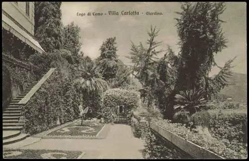 Cartoline Como Villa Carlotta Giardino Lago di Como 1910