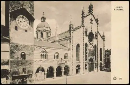 Cartoline Como Duomo (Dom, Gebäude-Kirchen-Ansicht) 1910