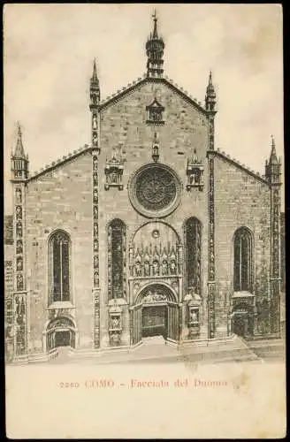 Cartoline Como Duomo (Dom) Facciata del Duomo 1900