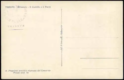 Cartoline Triest Trieste Schloss Miramar Castello di Miramare Parco 1920