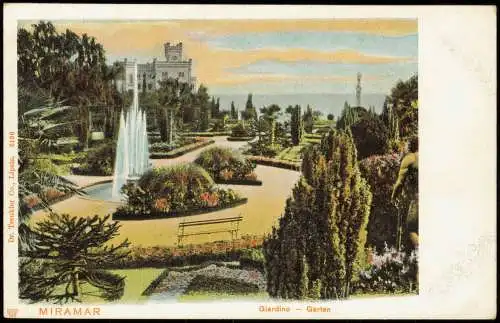 Triest Trieste Giardino Garten Schloss Miramar (Castello di Miramare) 1900